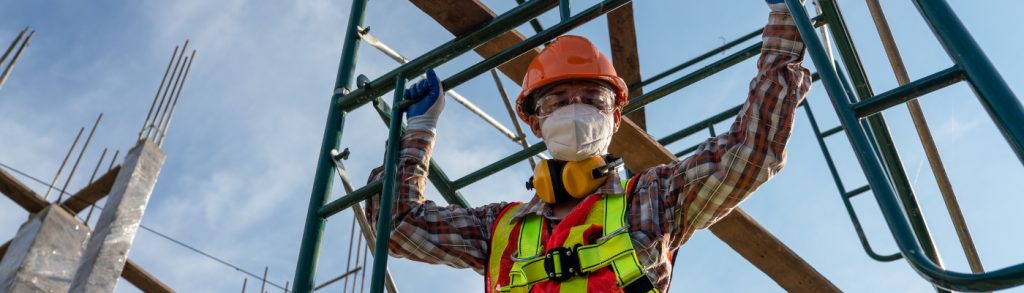 Scaffold setup for loft conversion project showing stable platforms and safe access for roof work