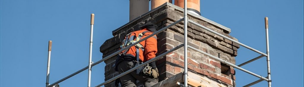Why Chimney Repointing Requires Secure Scaffold Access