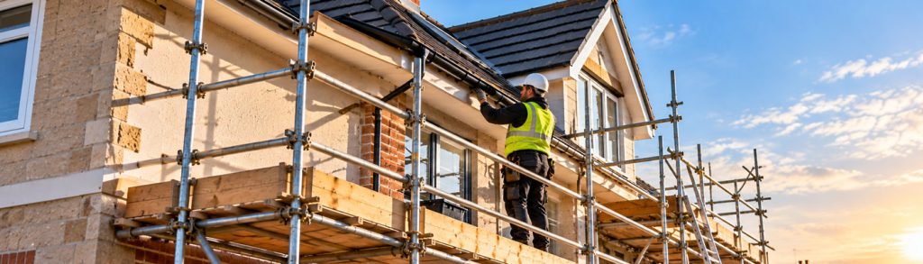 Scaffolding for repairs and maintenance providing safe access to a London home